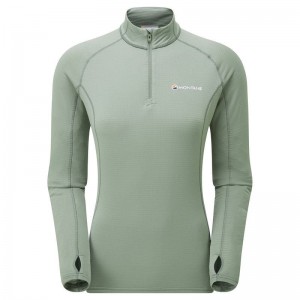 Montane Allez Micro Pull-On Giacche In Pile Donna Grigie Verdi | KSW9346LA