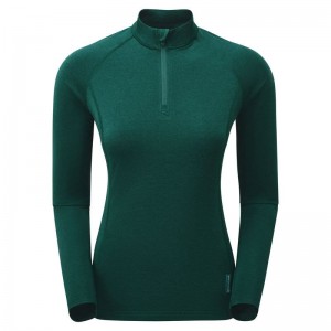 Montane Dart Thermo Zip Neck Magliette Donna Verdi Scuro | BTE1382IH