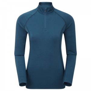 Montane Dart Thermo Zip Neck Magliette Donna Blu Marino Blu | ASV4870PU