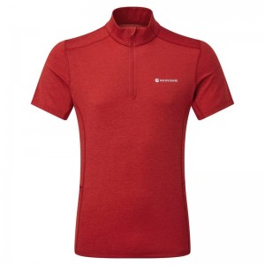 Montane Dart Zip Magliette Uomo Rosse Scuro | SBP1263HP