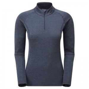 Montane Dart Zip Neck Magliette Donna Blu Scuro | AGO772MS