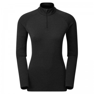 Montane Dart Zip Neck Magliette Donna Nere | LNT8181MN