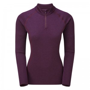 Montane Dart Zip Neck Magliette Donna Viola | IZV6410HB