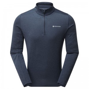 Montane Dart Zip Neck Magliette Uomo Blu Scuro | KED5583TR