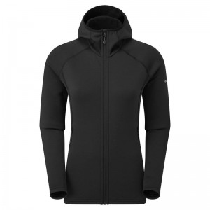 Montane Fury Con Cappuccio Giacche In Pile Donna Nere | JXZ1514DR