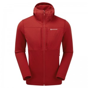 Montane Fury XT Con Cappuccio Giacche In Pile Uomo Rosse Scuro | WPQ3973LV