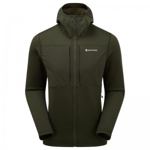 Montane Fury XT Con Cappuccio Giacche In Pile Uomo Verdi Scuro | UMQ9542AZ