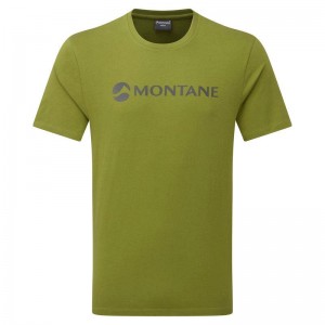 Montane Mono Logo Magliette Uomo Verdi Scuro | IXA3314XX