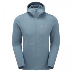 Montane Protium Con Cappuccio Giacche In Pile Uomo Grigie Blu | XDV4678SU