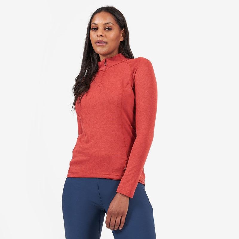 Montane Dart Zip Neck Magliette Donna Arancioni Rosse | TVL3123GV