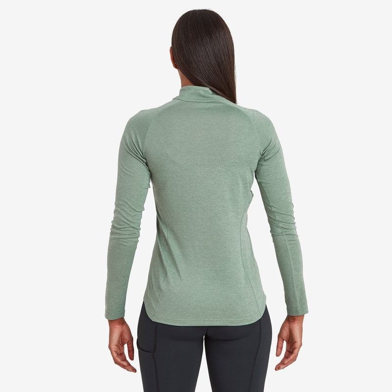 Montane Dart Zip Neck Magliette Donna Grigie Verdi | LAN4397UJ