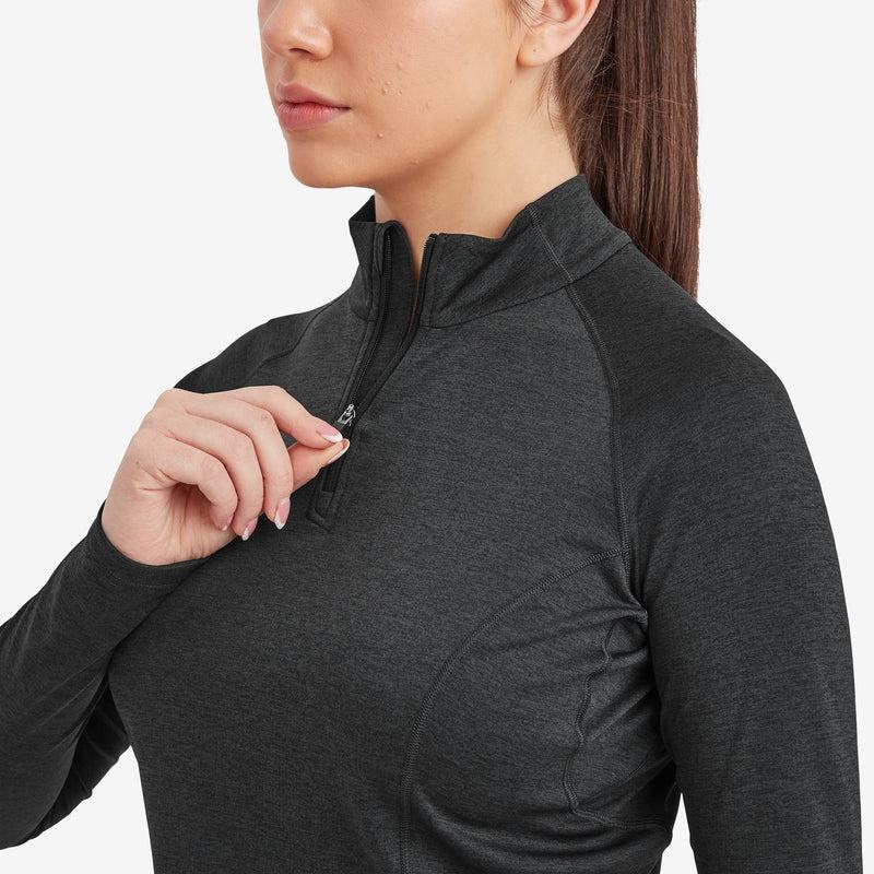 Montane Dart Zip Neck Magliette Donna Nere | LNT8181MN