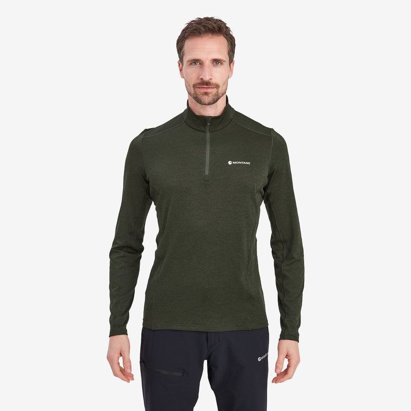 Montane Dart Zip Neck Magliette Uomo Verdi Scuro | PPZ2315XR