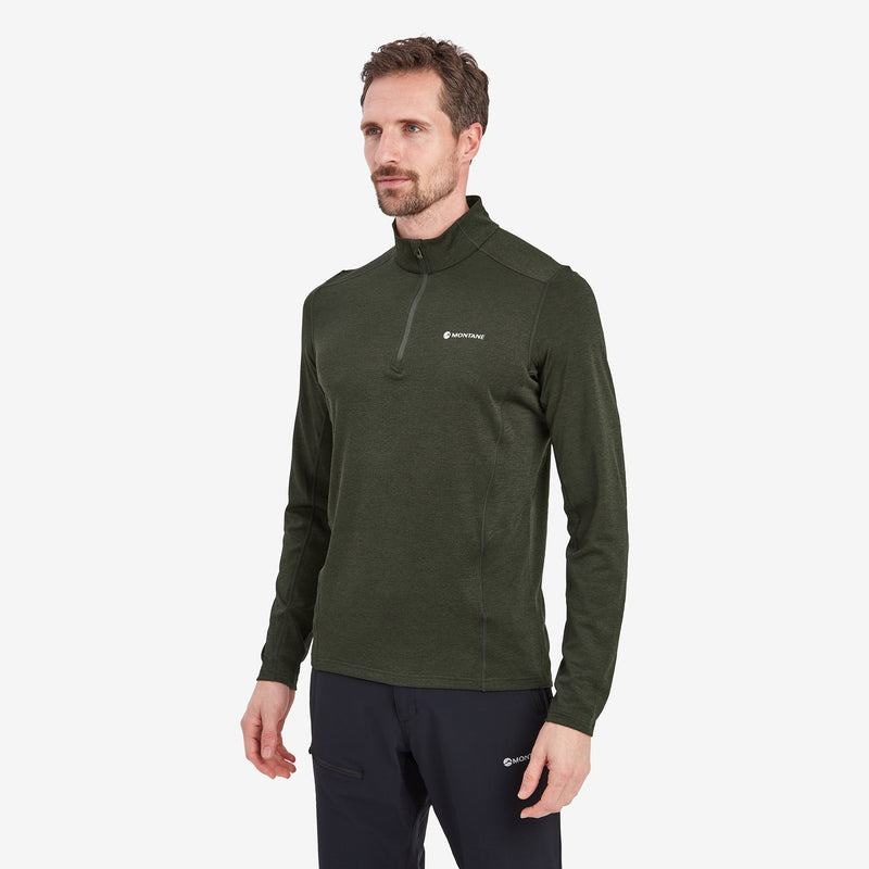 Montane Dart Zip Neck Magliette Uomo Verdi Scuro | PPZ2315XR