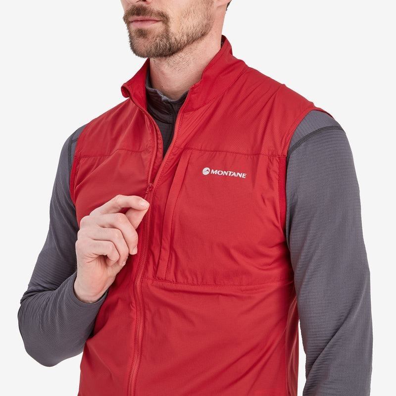 Montane Featherlite Windproof Gilet Uomo Rosse Scuro | JKE6244CQ