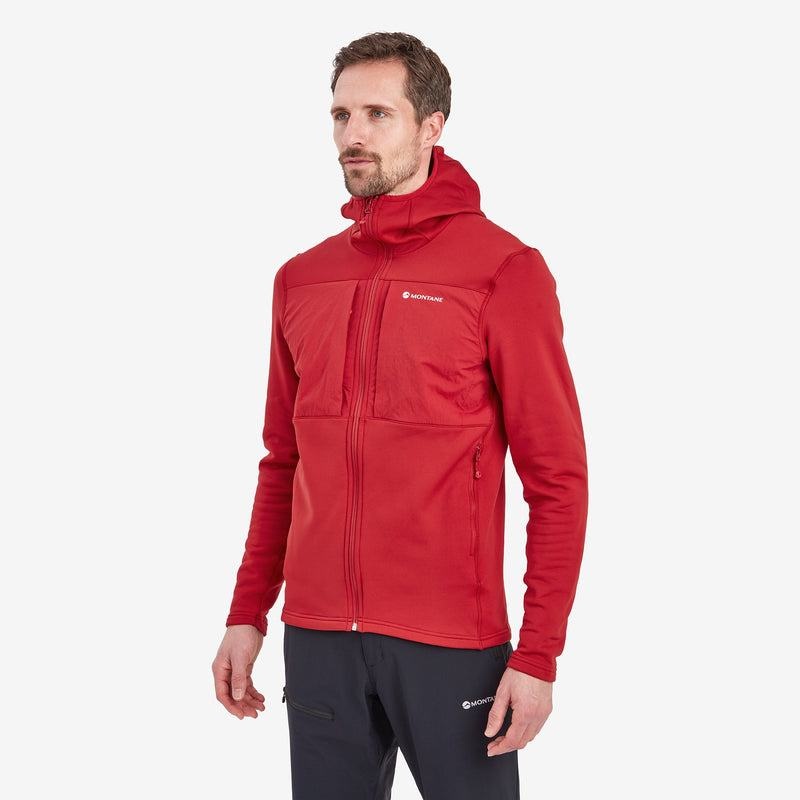 Montane Fury XT Con Cappuccio Giacche In Pile Uomo Rosse Scuro | WPQ3973LV