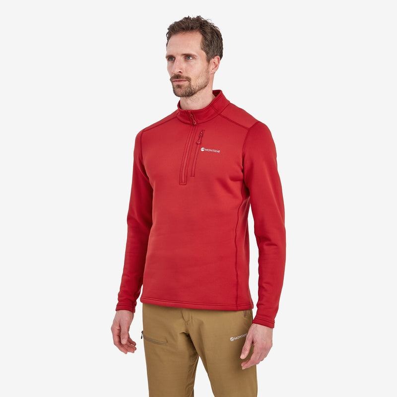 Montane Fury Zip Pull-On Pile Uomo Rosse Scuro | ACY6240HE