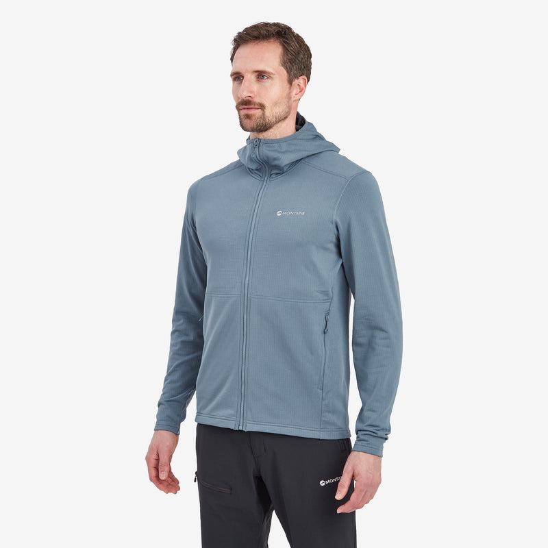 Montane Protium Con Cappuccio Giacche In Pile Uomo Grigie Blu | XDV4678SU