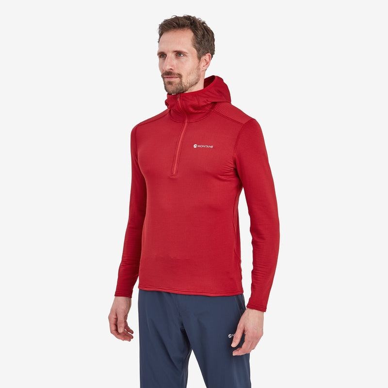 Montane Protium Lite Con Cappuccio Pull On Pile Uomo Rosse Scuro | HGV3847EZ