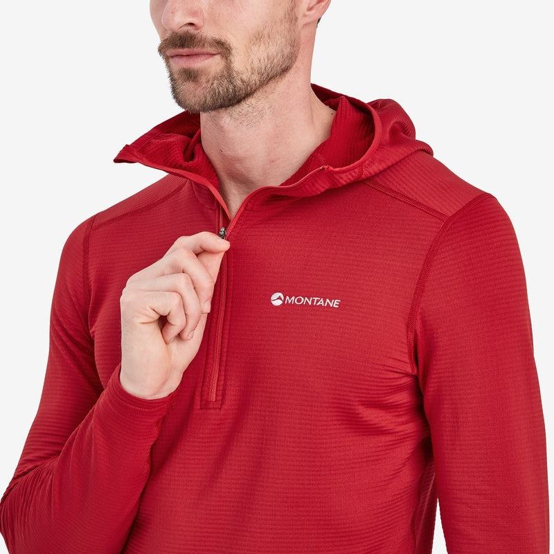 Montane Protium Lite Con Cappuccio Pull On Pile Uomo Rosse Scuro | HGV3847EZ