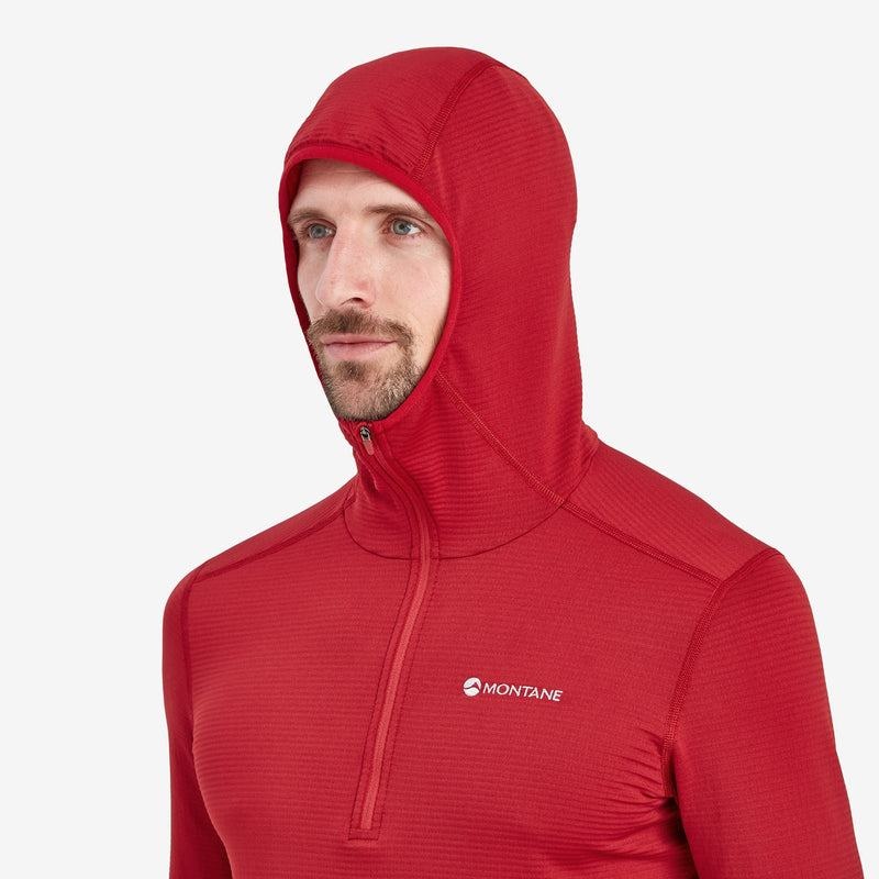 Montane Protium Lite Con Cappuccio Pull On Pile Uomo Rosse Scuro | HGV3847EZ