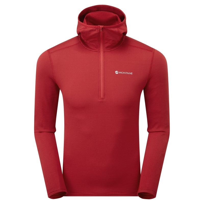 Montane Protium Lite Con Cappuccio Pull On Pile Uomo Rosse Scuro | HGV3847EZ